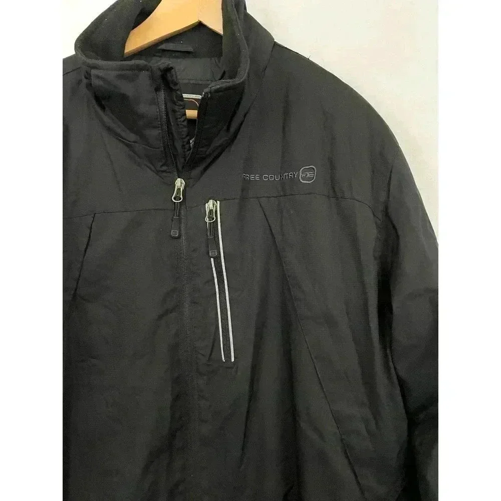 Free Country Black Quilted Lined Jacket Men's‎ Medium